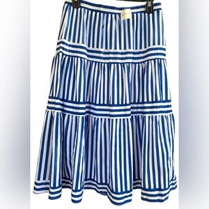Cato Blue and White Bubble Midi Skirt